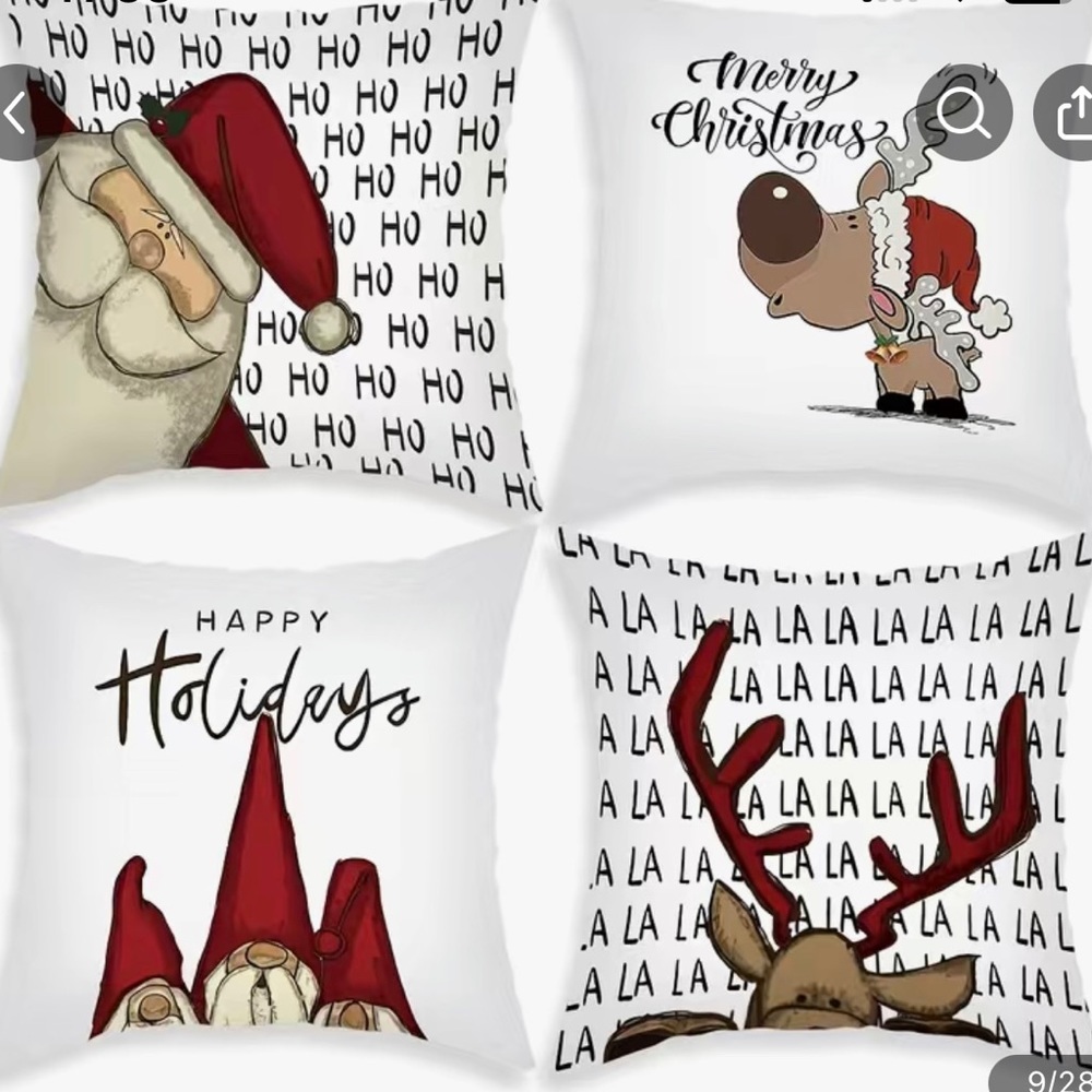 4pcs Christmas Printed Pillowcase 18"x18" B11
